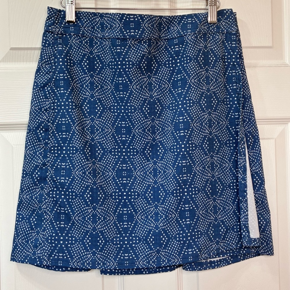 Rip Skirt Hawaii Wrap Skirt Womens Small Blue Boho Denim Print Length 2 Resort